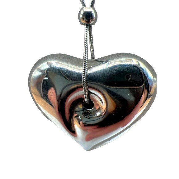 Breil Silver Tone Heart Pendant Necklace A96 - Picture 6 of 9